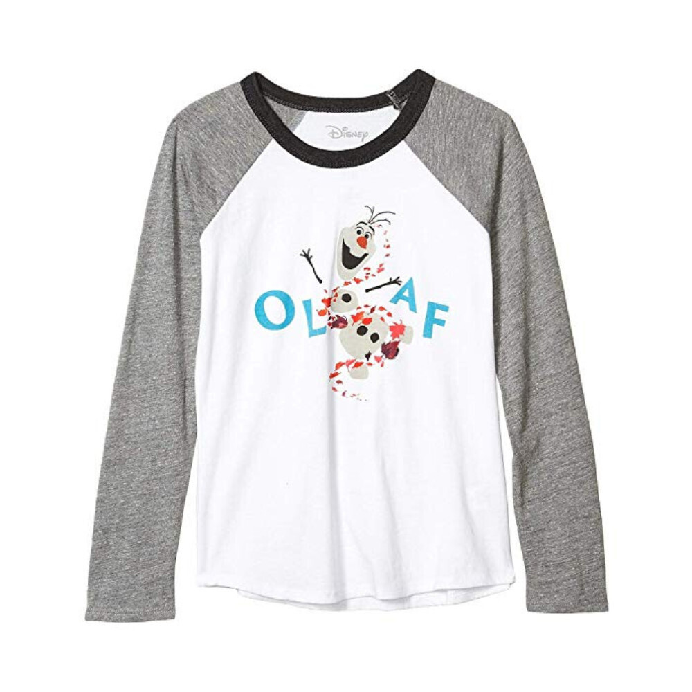 Chaser Disney's Frozen Olaf Jersey Kids 8 White Gray Blocked Baseball RED461